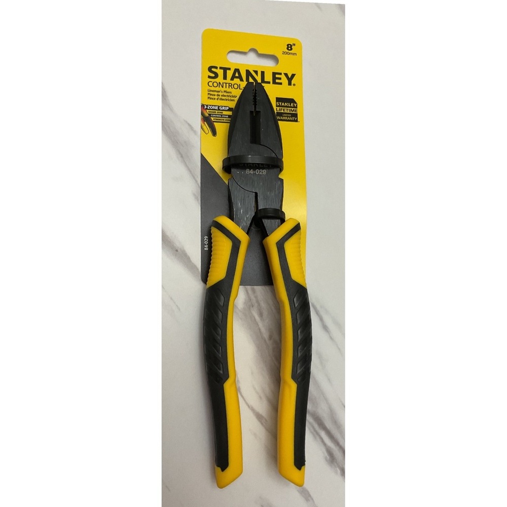 Stanley Control Linemans Pliers 8 Inch 200mm Black Oxide 84-029 New